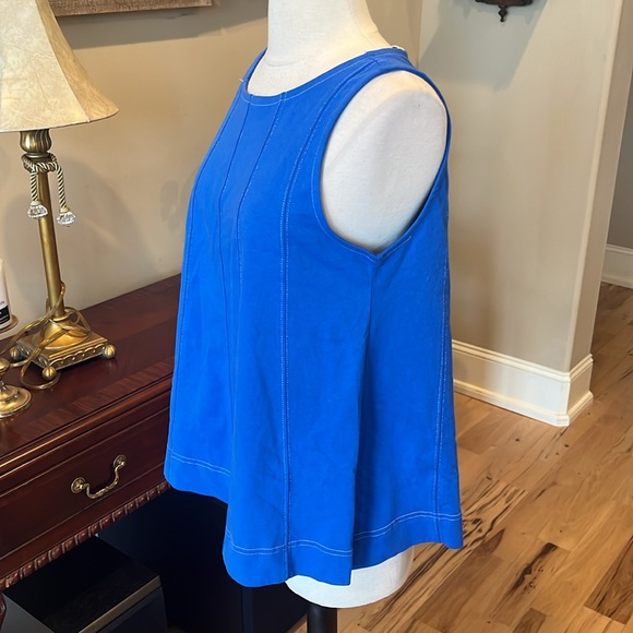 Matching Set Blue Cotton Flowy Tank Blousey Shorts New - Picture 8 of 11